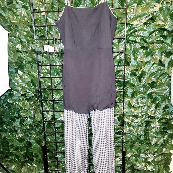 Jumpsuit women strapless various sizes of black and gray wide leg Zip lining - Picture 4 of 9